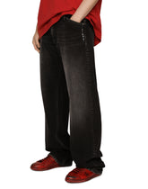 Oversize wide-leg washed jeans with DGVIB3 print -  | Dolce & Gabbana