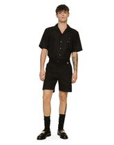Coin detail stretch cotton twill Bermuda shorts -  | Dolce & Gabbana