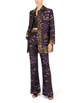 Lamé jacquard pants with tiger design -  | Dolce & Gabbana
