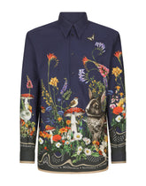 Rabbit-print cotton Hawaiian shirt -  | Dolce & Gabbana