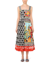 Long patchwork-print poplin dress -  | Dolce &amp; Gabbana