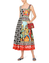 Long patchwork-print poplin dress -  | Dolce &amp; Gabbana