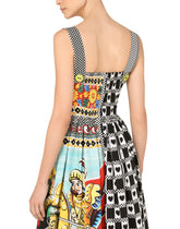 Long patchwork-print poplin dress -  | Dolce &amp; Gabbana