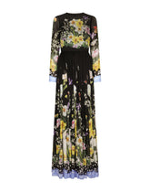 Long rabbit-print chiffon dress -  | Dolce & Gabbana