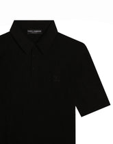 Silk polo shirt with embroidery -  | Dolce &amp; Gabbana