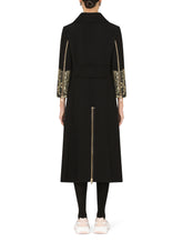 Stretch wool coat with jacquard details -  | Dolce &amp; Gabbana