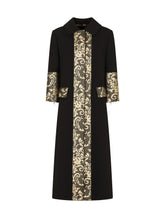 Stretch wool coat with jacquard details -  | Dolce &amp; Gabbana