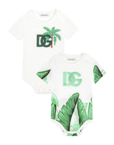 2-bodysuit gift set in banana-tree-print jersey -  | Dolce &amp; Gabbana