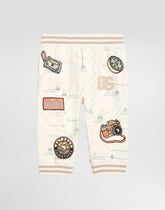 Oversized sweatpants with map print -  | Dolce &amp; Gabbana