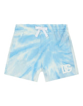 Tie-dye jersey jogging shorts with DG logo -  | Dolce & Gabbana