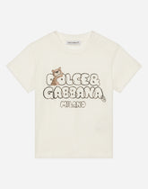 Jersey T-shirt with baby leopard logo print -  | Dolce &amp; Gabbana