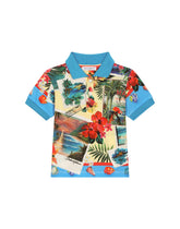 Piqué polo-shirt with Hawaiian print -  | Dolce & Gabbana