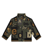 Zip-up jersey hoodie with logo print -  | Dolce & Gabbana