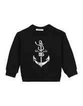 Jersey round-neck sweatshirt with DG anchor print -  | Dolce &amp; Gabbana