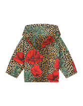 Hoodie with ocelot and poppy print -  | Dolce & Gabbana