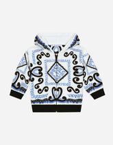 Zip-up hoodie with Marina print -  | Dolce & Gabbana