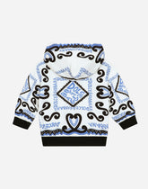 Zip-up hoodie with Marina print -  | Dolce & Gabbana