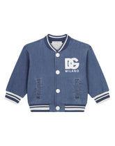 Button-up jersey sweatshirt with logo embroidery -  | Dolce & Gabbana