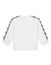 Long-sleeved round-neck sweatshirt with logo print and branded trims -  | Dolce & Gabbana