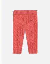 Cable-knit pants with DG logo patch -  | Dolce &amp; Gabbana