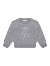 Crew neck wool sweater with heritage embroidery -  | Dolce &amp; Gabbana