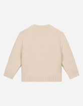 Round-neck sweater with DG logo patch -  | Dolce &amp; Gabbana
