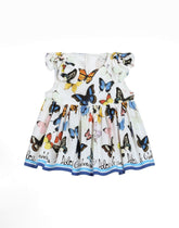 Poplin top with butterfly print -  | Dolce &amp; Gabbana