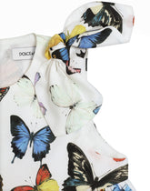 Poplin top with butterfly print -  | Dolce &amp; Gabbana
