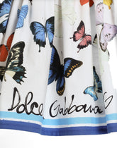 Poplin top with butterfly print -  | Dolce &amp; Gabbana