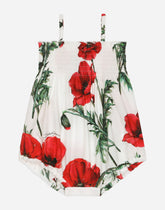Poppy-print poplin romper suit -  | Dolce &amp; Gabbana