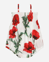 Poppy-print poplin romper suit -  | Dolce &amp; Gabbana