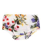 Poplin dress with bloomers and garden print -  | Dolce & Gabbana