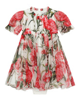 Carnation-print chiffon midi dress -  | Dolce & Gabbana