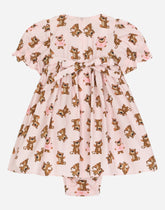 Poplin dress with baby leopard print -  | Dolce & Gabbana