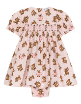 Poplin dress with baby leopard print -  | Dolce & Gabbana