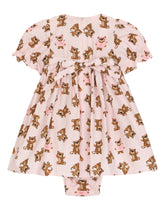 Poplin dress with baby leopard print -  | Dolce & Gabbana