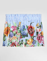Striped poplin shorts with floral print -  | Dolce &amp; Gabbana
