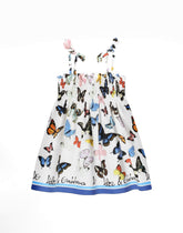 Poplin dress with butterfly print -  | Dolce &amp; Gabbana