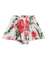 Short carnation-print poplin skirt -  | Dolce &amp; Gabbana
