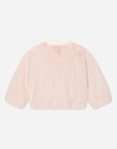Eco-fur bomber jacket with embroidered baby leo patch -  | Dolce &amp; Gabbana