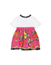 Jersey and poplin midi dress with citrus print -  | Dolce & Gabbana
