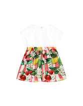 Jersey and poplin dress with bloomers and lemon and cherry print -  | Dolce & Gabbana