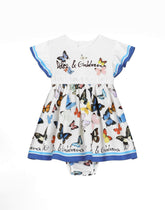 Butterfly-print poplin and jersey dress -  | Dolce &amp; Gabbana