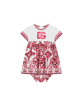 Majolica-print poplin and jersey dress -  | Dolce & Gabbana