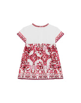 Majolica-print poplin and jersey dress -  | Dolce & Gabbana
