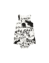 Short interlock dress with graffiti print -  | Dolce & Gabbana