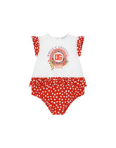 Polka-dot poplin and jersey romper suit -  | Dolce & Gabbana