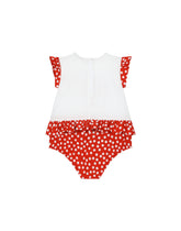 Polka-dot poplin and jersey romper suit -  | Dolce & Gabbana