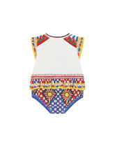 Carretto-print poplin and jersey romper suit -  | Dolce & Gabbana