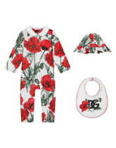 3-piece gift set in poppy-print jersey -  | Dolce & Gabbana
